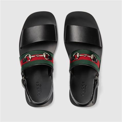 gucci leather sandals for men|gucci leather and mesh sandals.